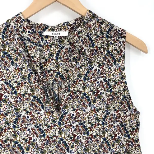 Ro & De Tank Dress Paisley Red Blue Cream XS