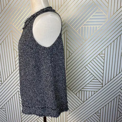 Stitch Fix 41Hawthorn Albury Fringe Trim Tweed Top Black