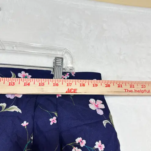 VTG TR Bentley Plus 24 Blue Pink Floral Midi Skirt Summer Resort Cottage Fairy