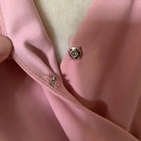 Fame and Partners Georgette Blush Pink V-Neck Wrap Gown Cocktail Dress Size 14