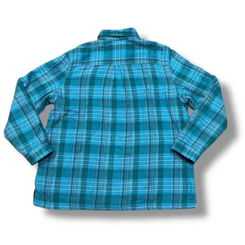 Vintage L.L. Bean Shirt Jacket Shacket Flannel Lined Size M Medium Blue Blue