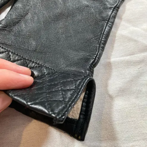 Fownes Womens L Black Leather Thinsulate Driving Gloves Minimalist Classic Gift Size L