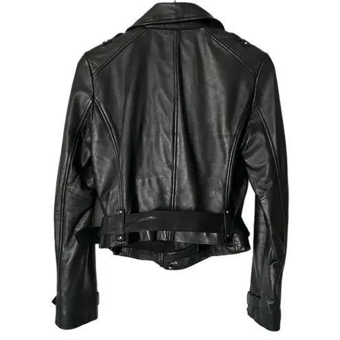 Marc New York Andrew Marc Black Genuine Leather Moto Jacket Size Small