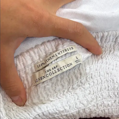 Abercrombie & Fitch  Linen Collection White Scalloped Neckline‎ Tube Top Sz Lrg