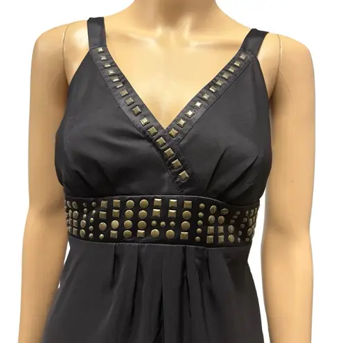 Alfani  Black Studded Empire Waist Sleeveless Adjustable Strap Top Women’s 14