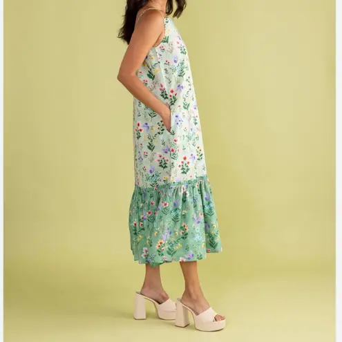 NWOT Double A Vera Dress in Mixed Botanical Sz XS Green