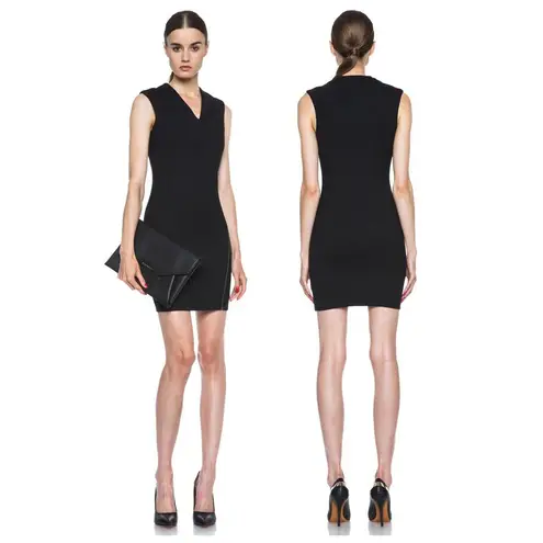 Helmut Lang HELMUT Moto Stretch Angle Zipper Poly-Blend Dress Size Medium