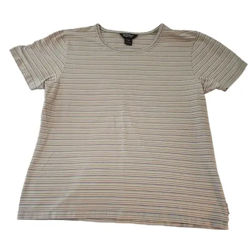 Woolrich Striped Tee Crew Neck Short Sleeve Casual Top Womens XL