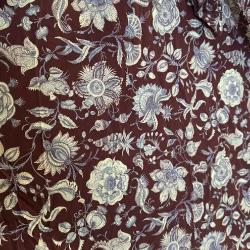 Derek Lam Collective Floral Shirt Dress Midi Burgundy Purple XS / 2 Retail $430