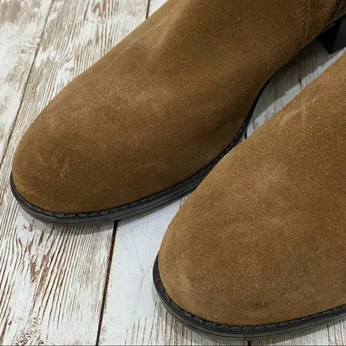 Isaac Mizrahi Saran Cognac Brown Suede Booties 8