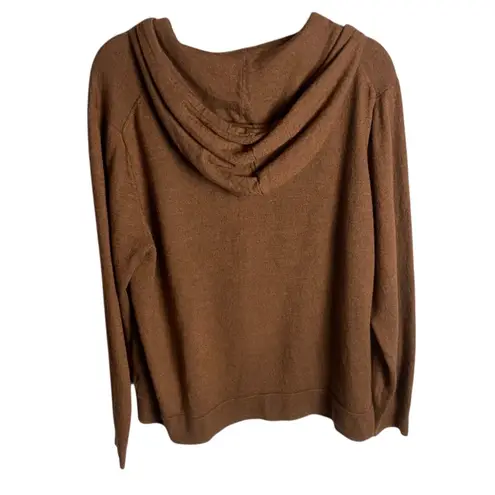 Goodthreads Size Xxl Brown Full Zip Hoodie Sweater Wool Blend Neutral Minimalist