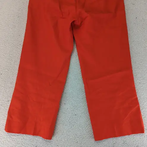 J.Crew Peyton Pant Stretch Linen L2881 Orange Women's 10 Cropped Wide Leg Lined