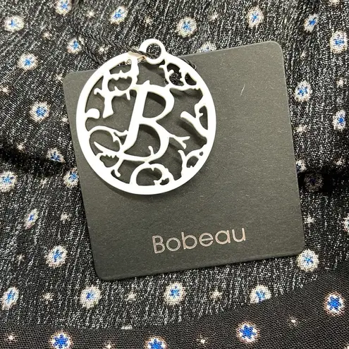 Bobeau NWT Black and Blue Patterned Tiered Tank Top Size Small