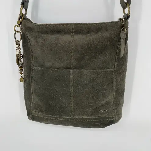 The Sak Lucia Moss Green Suede Crossbody Bag with Charms