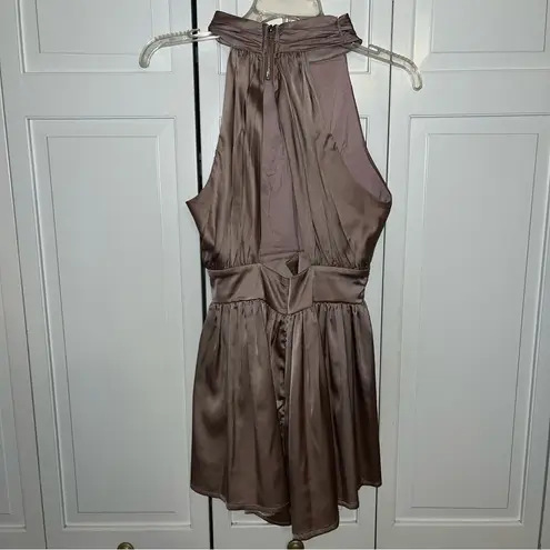 Angel Biba Champagne Satin Keyhole Romper Size AUS10/US6