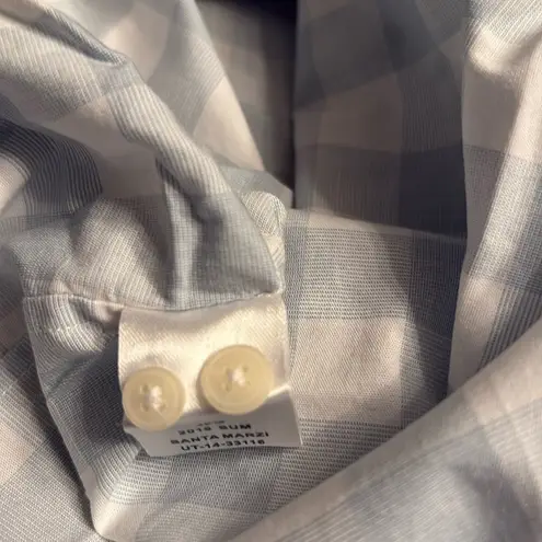 UNTUCKit Women's Santa Marzi Button down Shirt blue white check Size 18 NWT