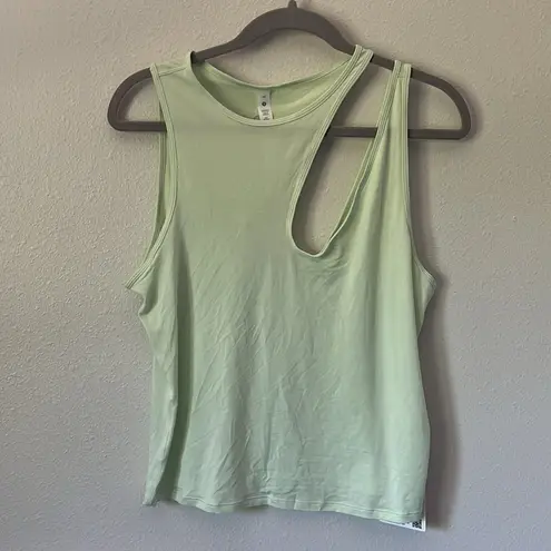 Lululemon NWT  Shoulder Cut-Out Yoga Tank Kohlrabi Green Silk Blend 10 Large