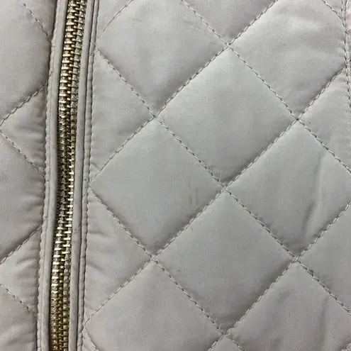 Francesca's Cream Full Zip Puffer Vest