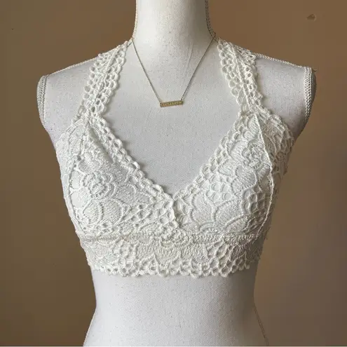 Aerie  | White Lace Racerback Bralette Sz S