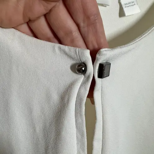 Hugo Boss Top Women's M "Elenka" White 3/4 Sleeve Blouse Quite Luxury Minimal