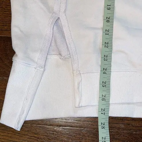 AUTOMET Womens Oversized Sweatshirts Casual Crew Neck Pullover Long Sleeve Slit White Size XL