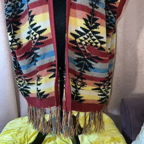 American Eagle  Size XS Hooded Navajo Sweater Poncho