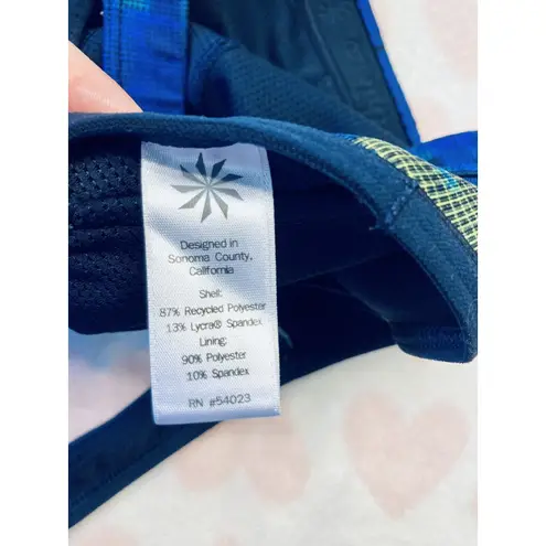 Athleta  Double Dare Camo Sports Bra Size Small‎ Blue Multicolor