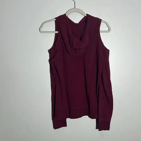 Calia by Carrie Underwood Effortess lMaroon Cold Shoulder Cut Out Hoodie Sz S Red