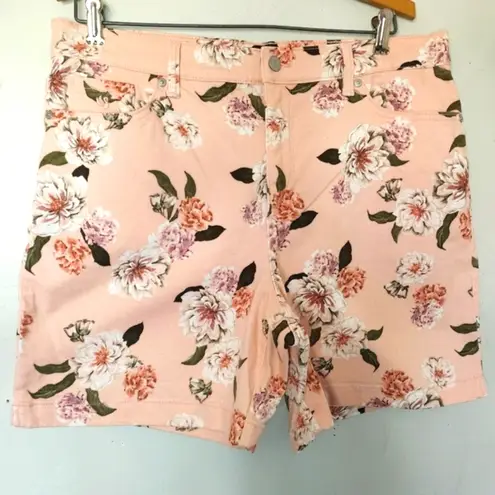 Gloria Vanderbilt Amanda Pink Floral Jean Shorts