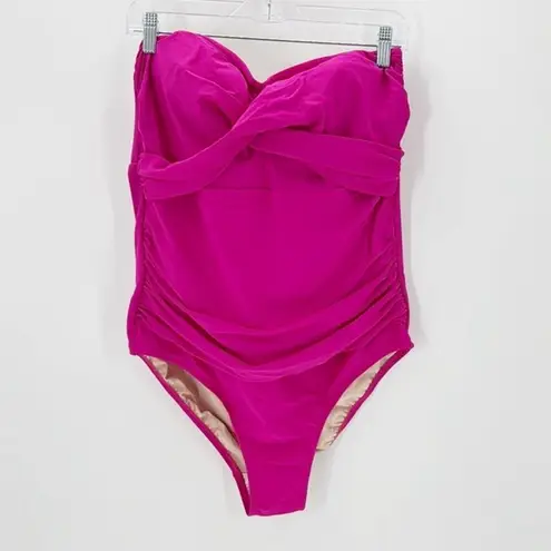 Kona Sol Full Coverage Tummy Control Twist-Front One-Piece Swimsuit size 18 pink