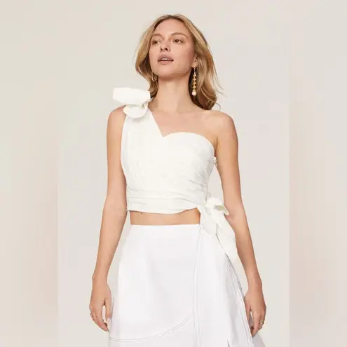 Ashley Park X RTR White One Shoulder Tie Bow Top Sz XL