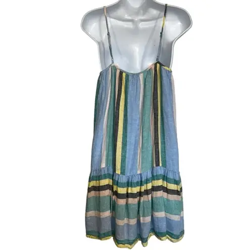 Rails Ruffled Hem Sleeveless Jamica Stripe Ari Dress Lined EUC Size XS