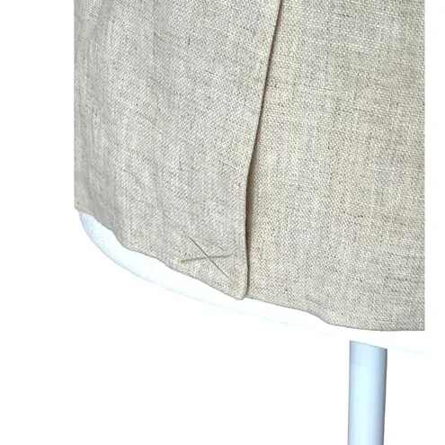 British Khaki One Button Woven Linen Structured Blazer Women's Size XS Light Tan