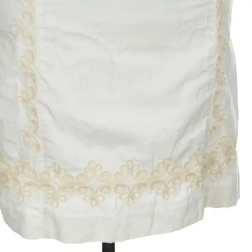 Boden White Ivory Embroidered Trim Pencil Skirt Romantic Retro Size 10 L Medium