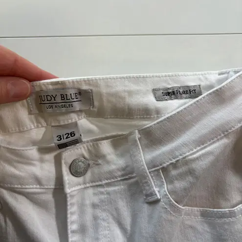 Judy Blue White Super Flare Fit Jeans Size 3/26 High Waist Womenswear