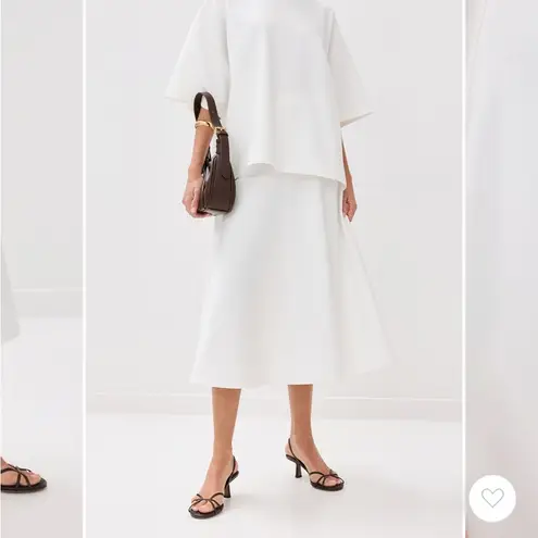 NWoT STAUD Lighthouse Ponte Skirt in Ivory White Midi A Line