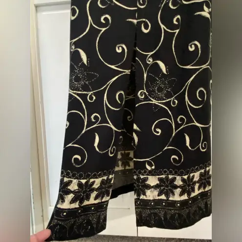 All that jazz Black Tan Paisley Sleeveless Slit Zip Dress Size 9/10