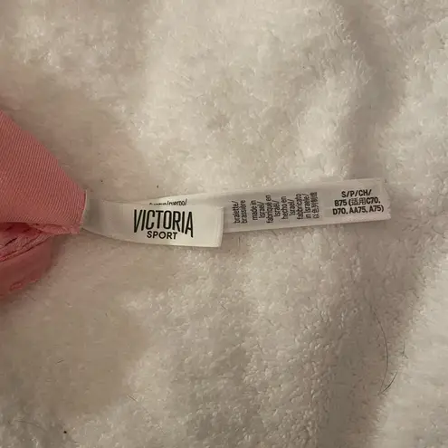 Victoria Sport Pink Cropped Sports Bra Sz Small pink peach coral