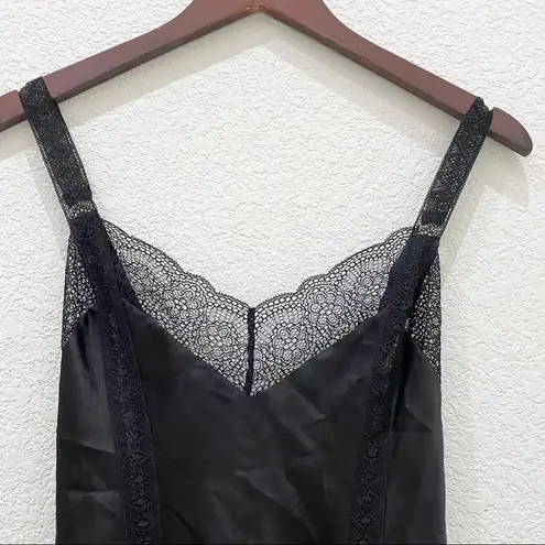 Victoria's Secret VS Victoria’s Secret Black Satin Midi Slip Dress M