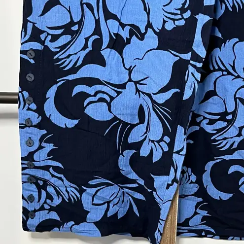 Soft Surroundings Soft Surroundings Blue Flowered Palazzo Wide Leg Pants Size Medium