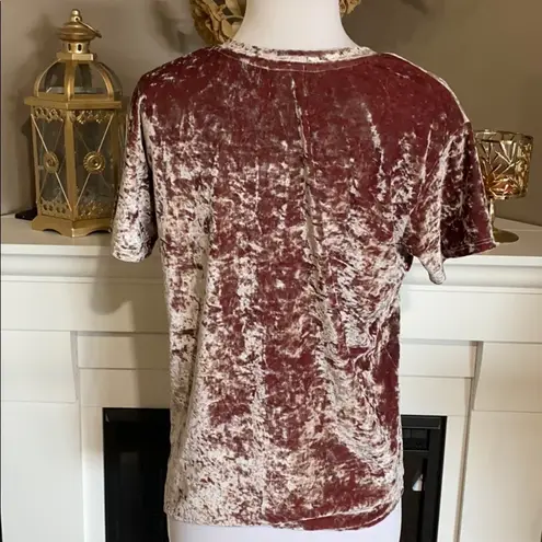 Feel the Piece  Arielle Pink Crushed Velvet Tee