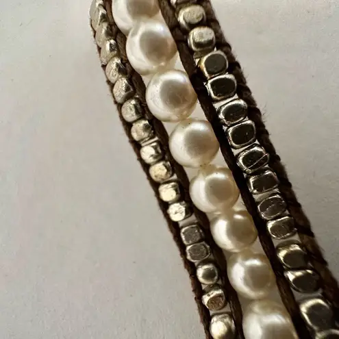 American Eagle AEO faux pearl leather wrap bracelet