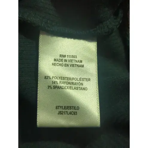 June & Hudson Top Woman's Small Teal Green White Stitch Waffle Knit Gorpcore