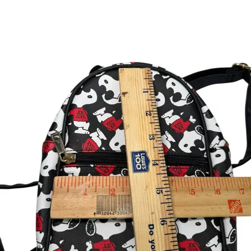 Snoopy Joe Cool Mini Backpack • Peanuts Black Red White Print • Adjustable Strap
