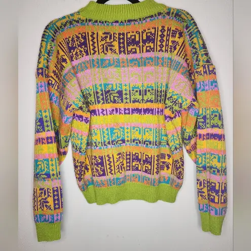 Vintage fun vibrant colors sweater Pink