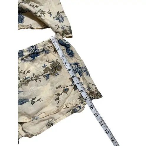 Bsbee Cotton Floral Pajama Set Toile Cottagecore Costal Womans S/M White