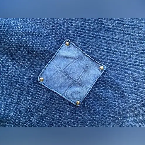 Vintage 80/90s Area Code oversized leather stud patch top, size large