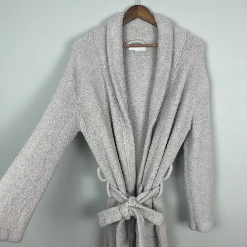Barefoot Dreams 1 Robe Womens Small Beige Cozy Chic Plush Microfiber Long Belted