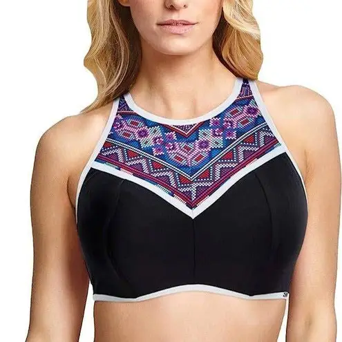 Panache Ayanna High Neck Crop Bikini Swim Top 34D Regular price$75.00 Black Size undefined