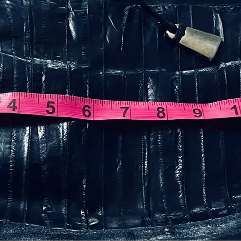 Vintage Navy Blue Eel Skin Leather Purse Shoulder Bag Cross Body 13 X 9 Stunning